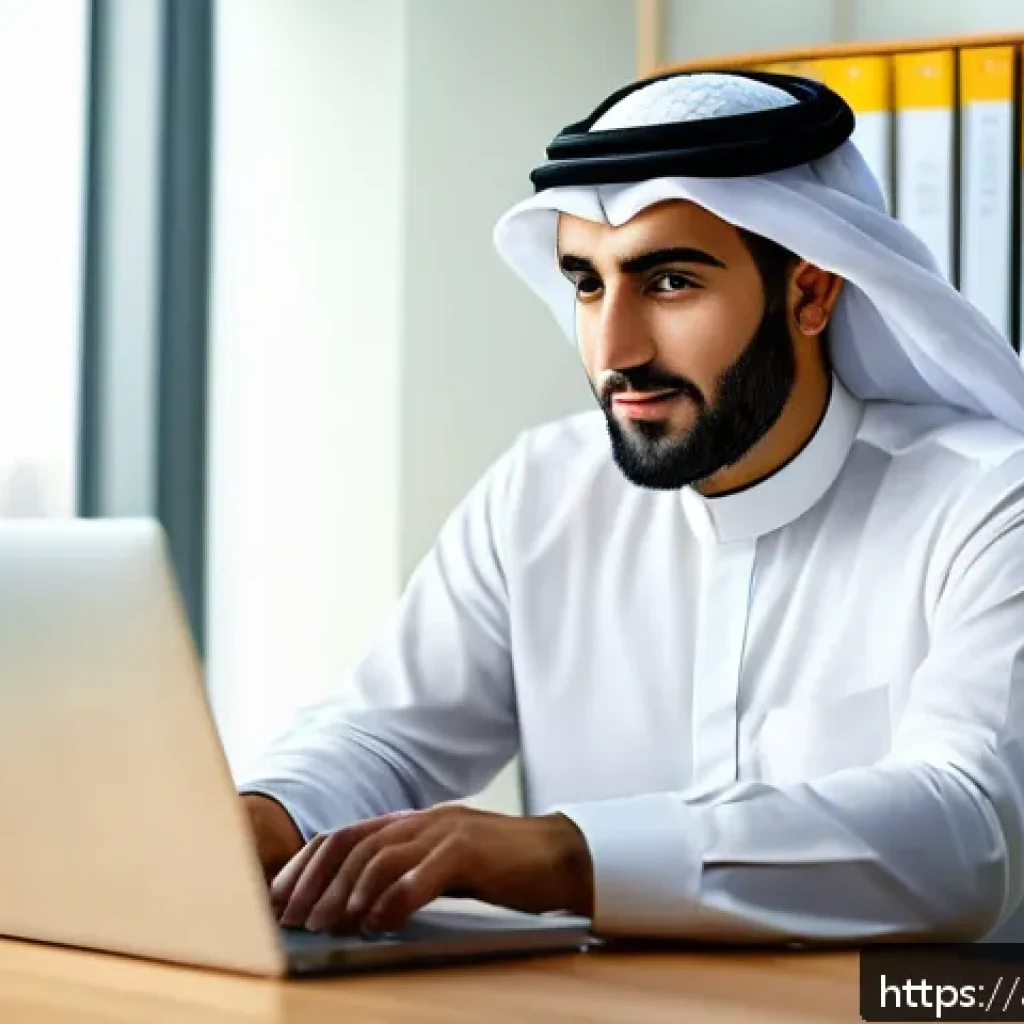 디스크 파티션 관리 소프트웨어 - A professional Arab man in his 30s sitting at a modern desk in a bright home office, focused on his ...